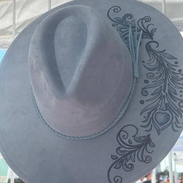 Customer's burned hat "Feathers" design