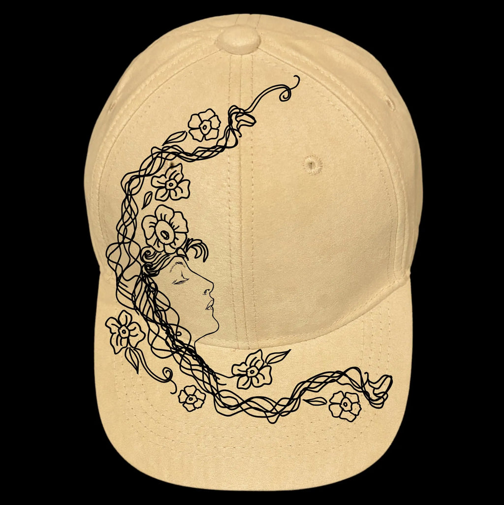 Lady At Rest burned hat burning on a baseball cap