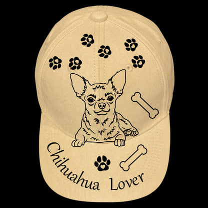 Chihuahua Lover burned hat burning design on a baseball cap