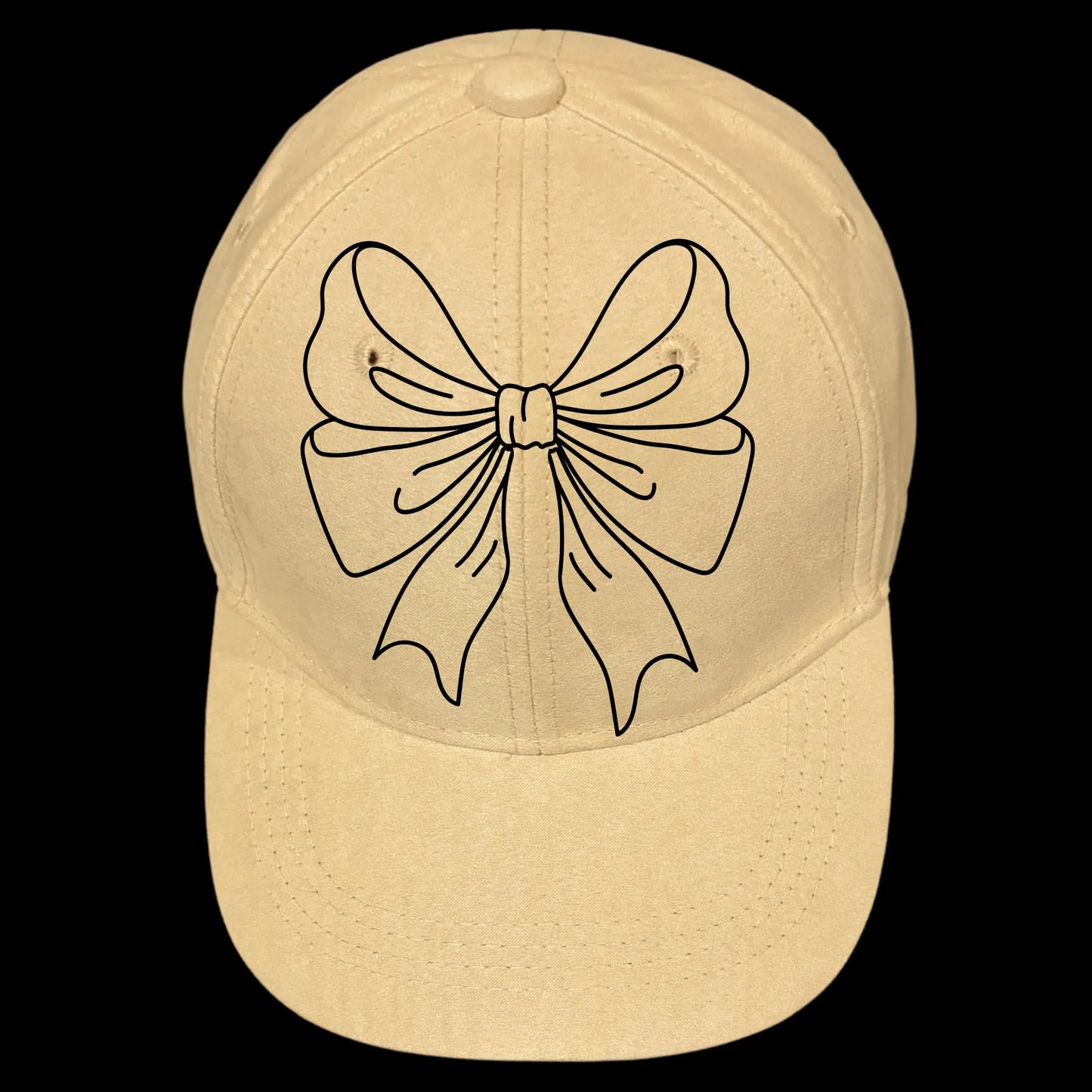 Coquette Bow burned hat burning design on a baseball cap