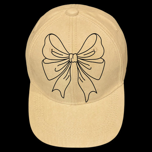 Coquette Bow burned hat burning design on a baseball cap