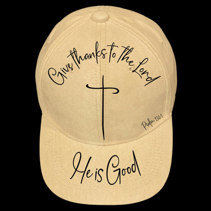 God Is Good burned hat burning design on a baseball cap