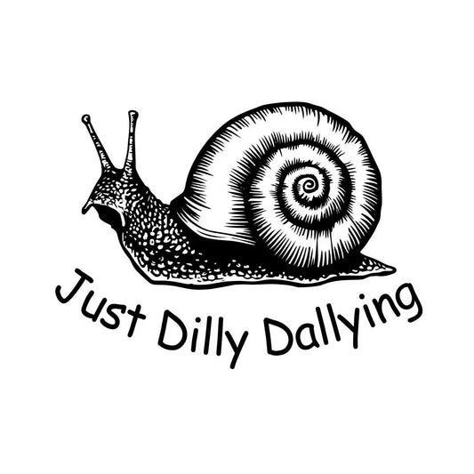 Just Dilly Dallying hat burning design for baseball caps.