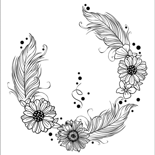 Feather Party hat burning design for wide brim hats