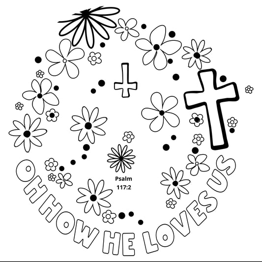 Oh How He Loves Us Groovy hat burning design for wide brim hats