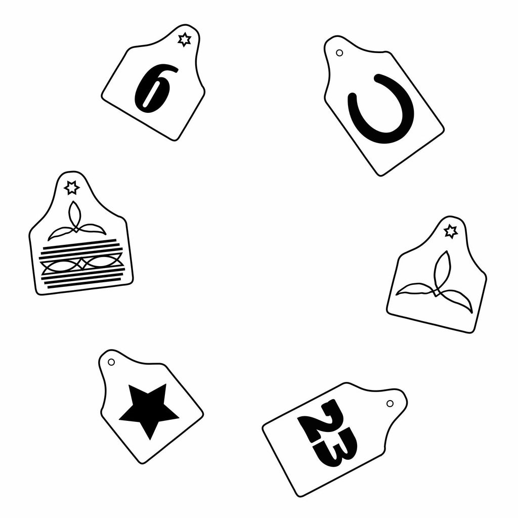 Ear Tags hat burning design for wide brim hats