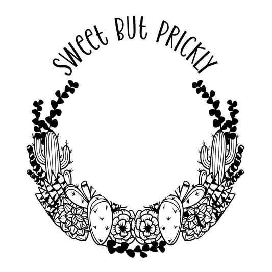 Sweet But Prickly hat burning design for wide brim hats.