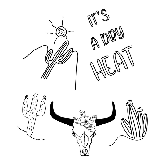 It's A Dry Heat baseball hat burning design