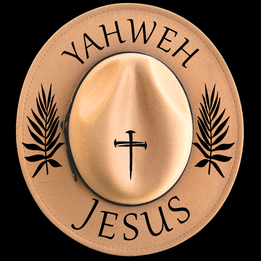 Jesus Yahweh design on a narrow brim hat