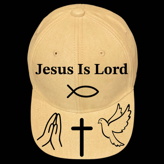 Jesus Is Lord burned hat burning design on a baseball cap