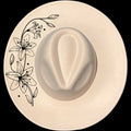 Lily wreath design on a wide brim hat