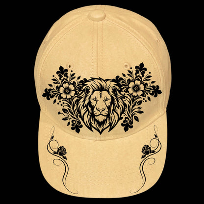 Lion Bouquet burned hat burning design on a baseball cap