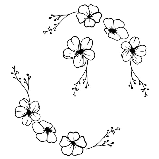 Our Lovely Flowers hat burning design.