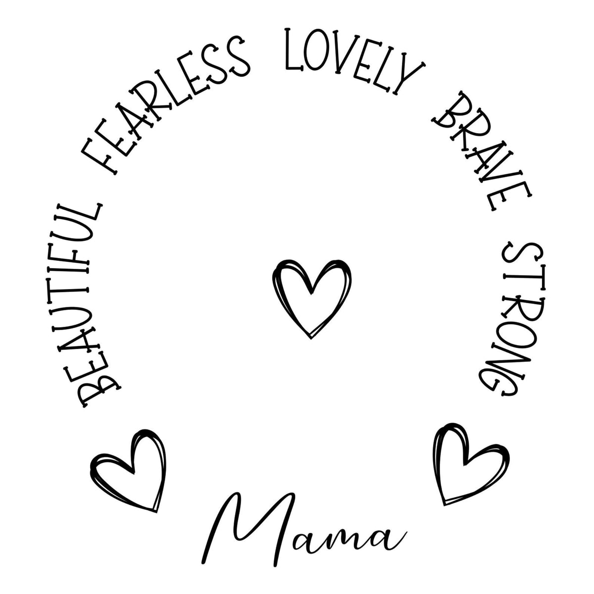 Mama Hearts hat burning design