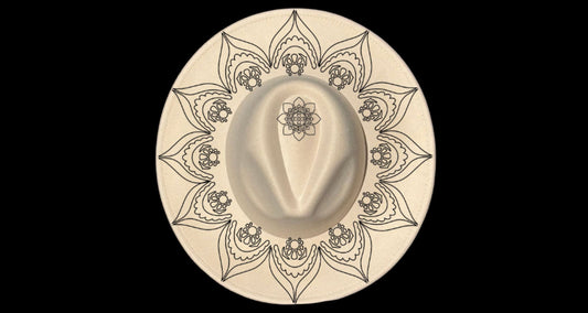Mandala design on a wide brim hat
