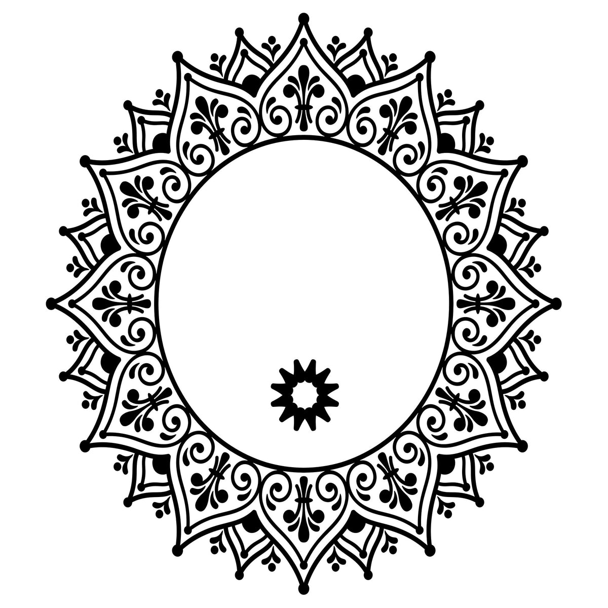 Mandala Hearts hat burning deign for wide brim hats