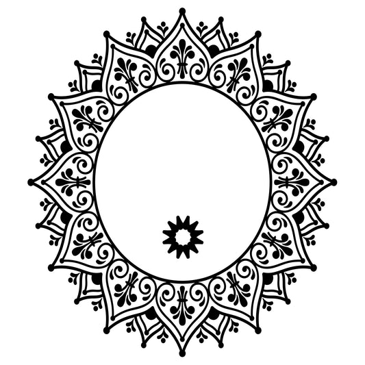 Mandala Hearts hat burning deign for wide brim hats