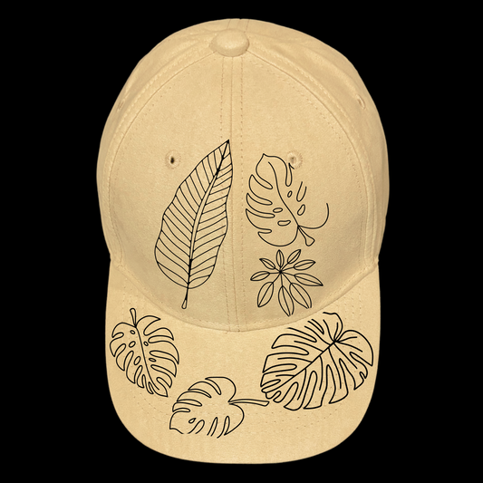 Monstera Leaves Floral design on a baseball  cap
