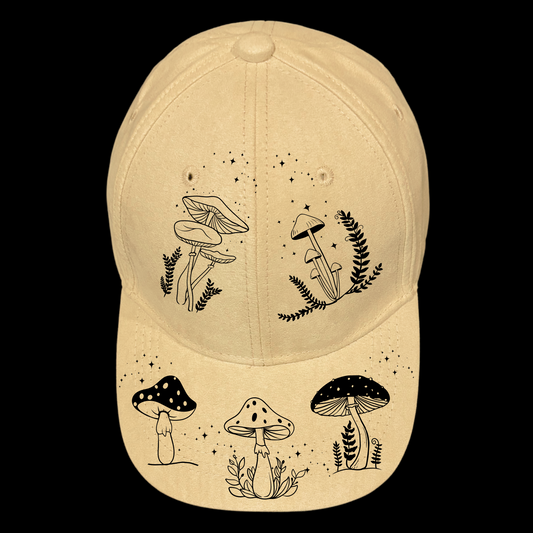 Mushrooms design on a baseball cap