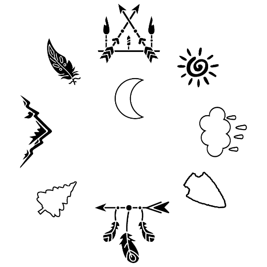 Native American hat burning design