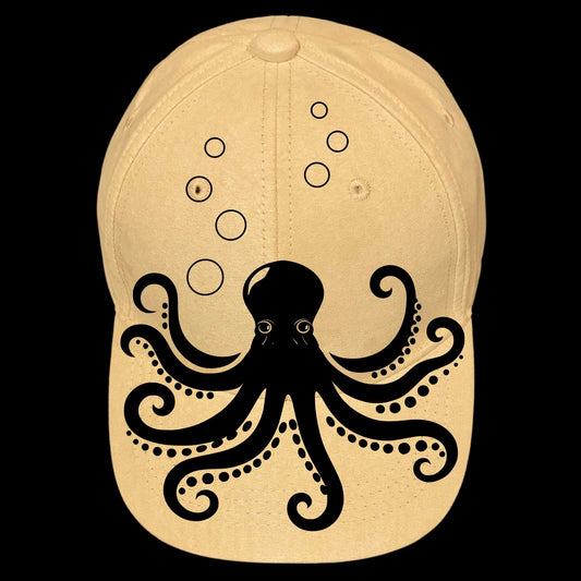 Octopus design on a baseball cap