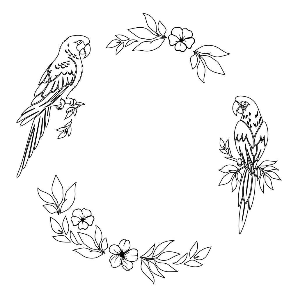 Parrots hat burning design on a white background