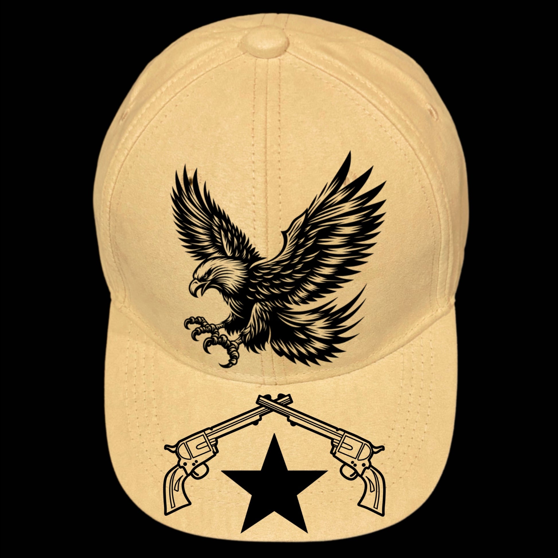 Patriot burned hat burning design on a baseball cap