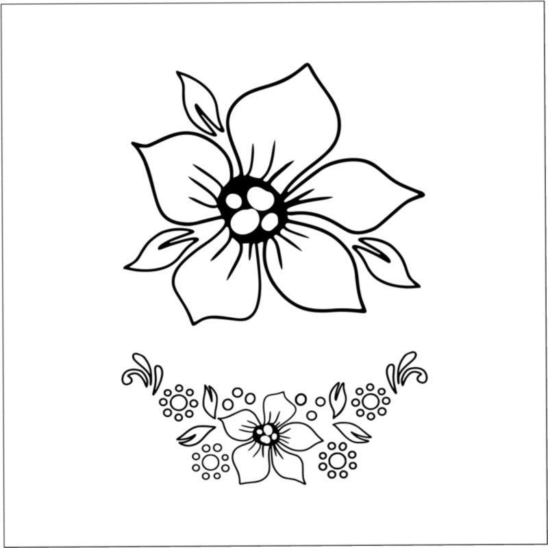 Periwinkle design on a white background