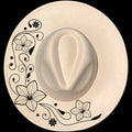 Periwinkle Delight design on a wide brim hat