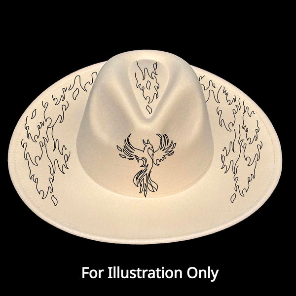 Phoenix Fire Wide Brim Hat Burning Design – Cool Moon Designs