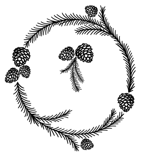 Pine Wreath Hat Burning Design