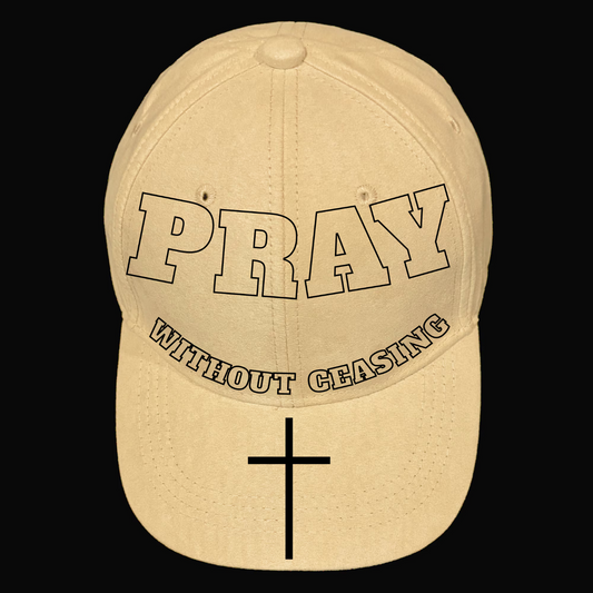 Pray Without Ceasing design on a baseball cap