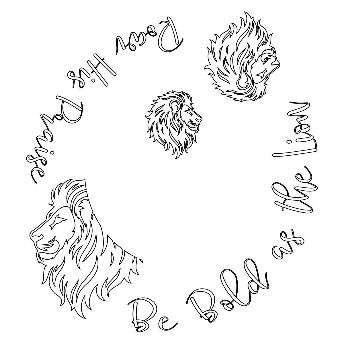Be Bold As The Lion Roar His Praise hat burning design