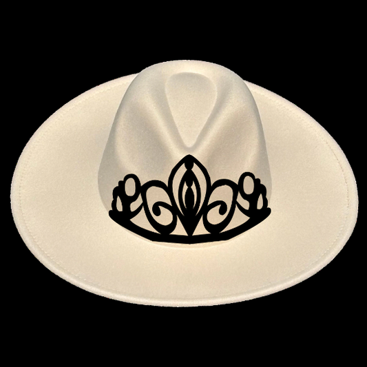 Rodeo Crown design on a wide brim hat