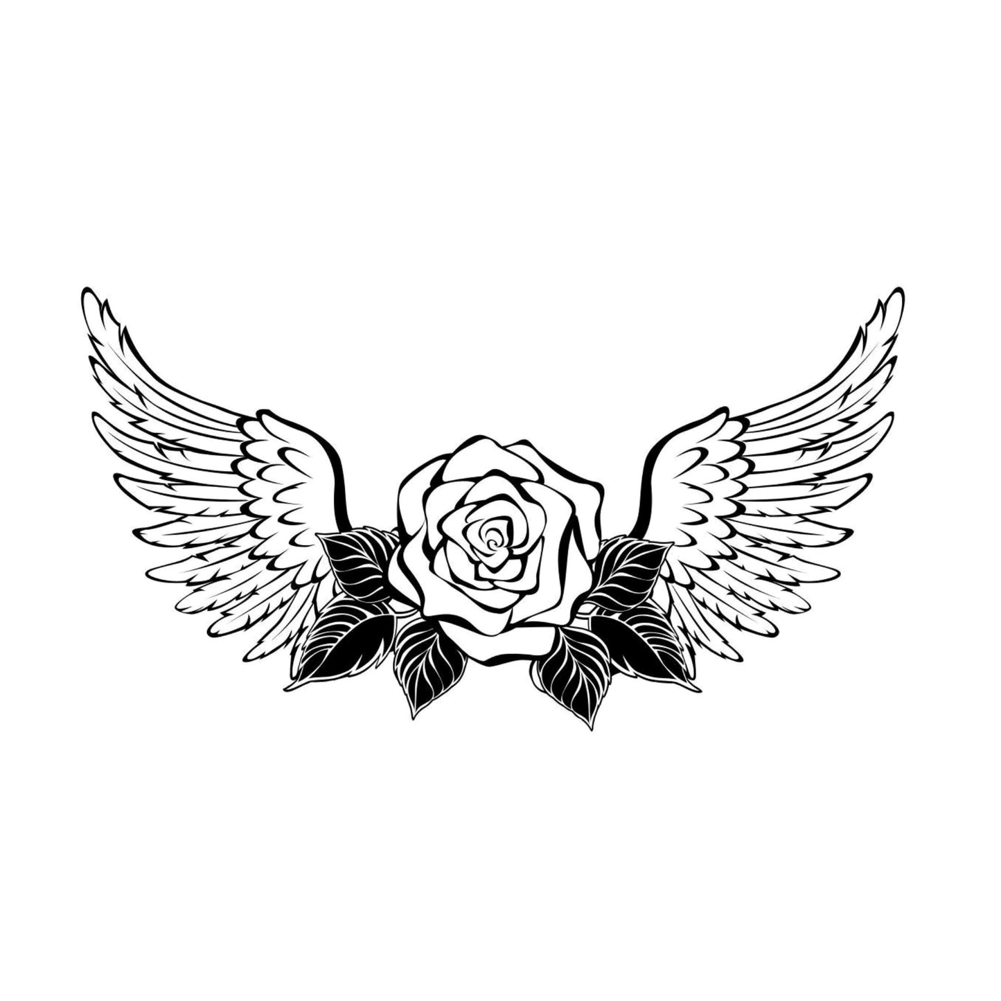 Rose And Wings hat burning design for baseball hats.