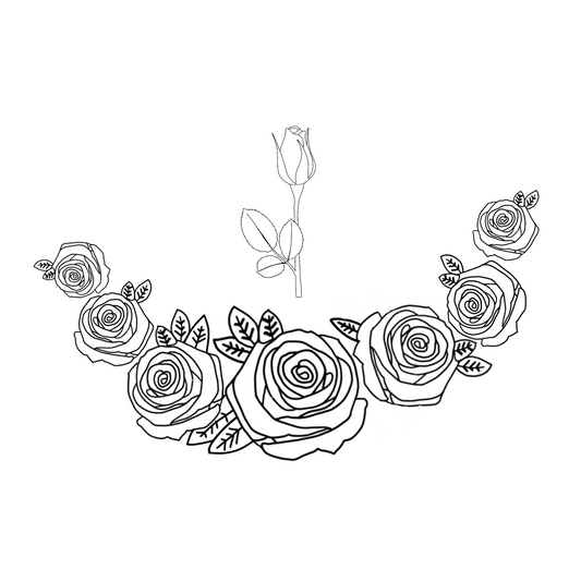 Roses And Bud hat burning design