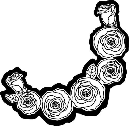 Roses Dark Outline hat burning design