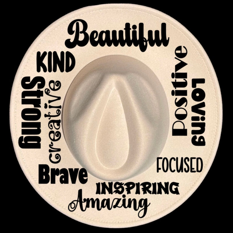 She Is Awesome design on a wide brim hat