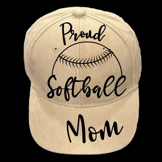 Softball Mom design on a baseball cap