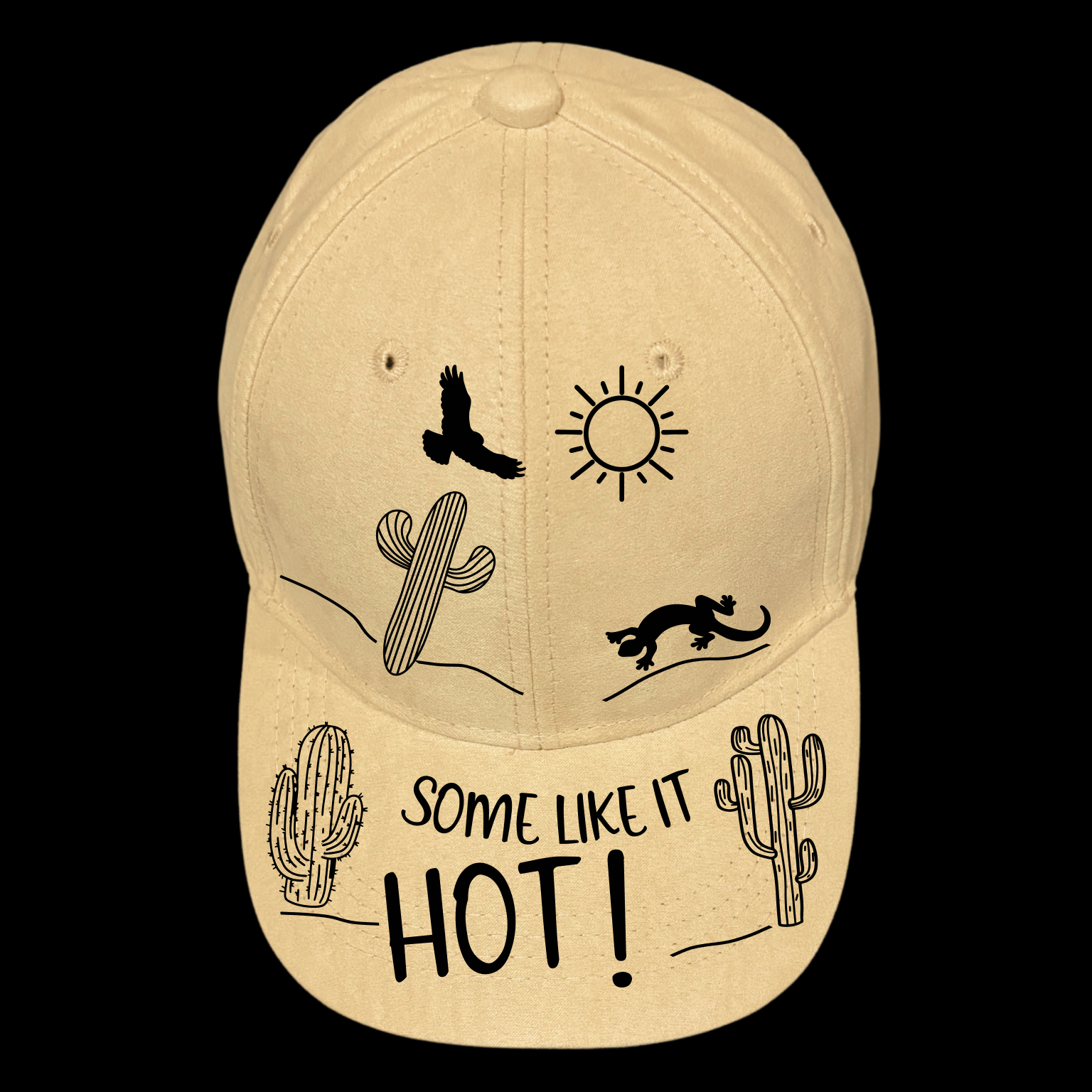 Some Like It Hot design on a baseball cap