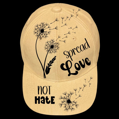 Spread Love design on a baseball cap