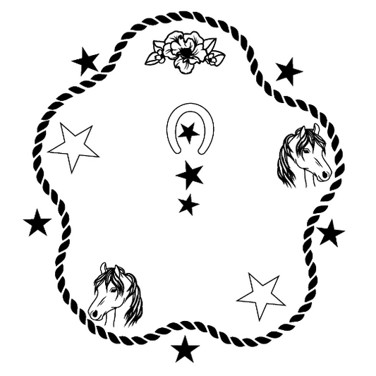 Stars Rope Pony hat burning design