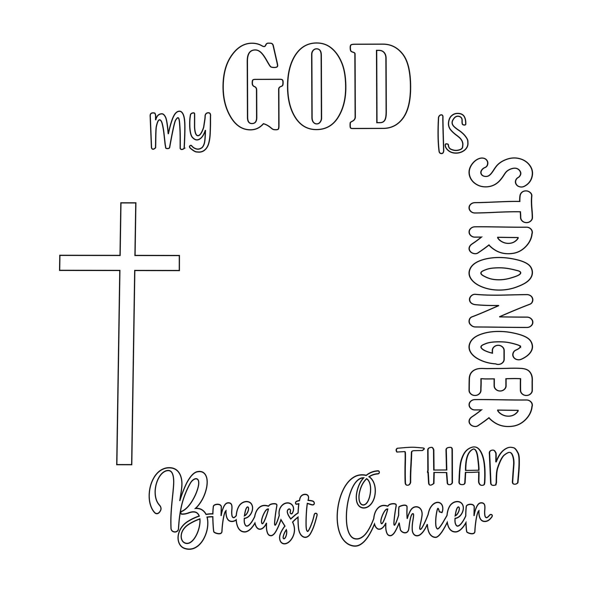 God Is Stronger Than Breast Cancer hat burning design