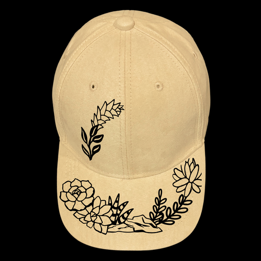 Succulents design on a baseball cap