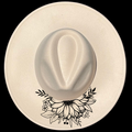 Sunflower Floral design on a wide brim hat