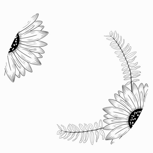 Sunflower Half hat burning design