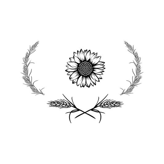 Sunflower Wheat hat burning design