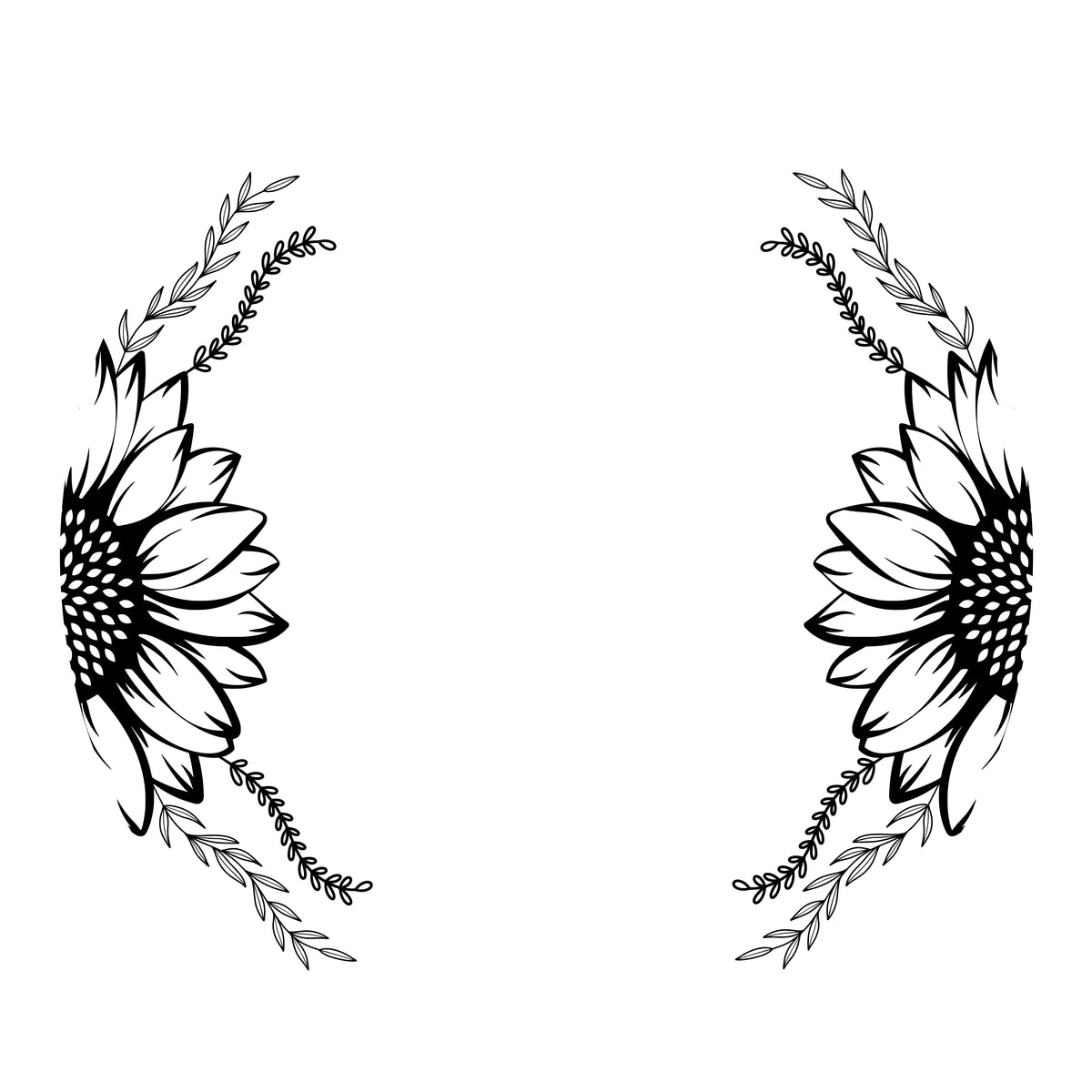 Sunflower Laurel Wreath hat burning design