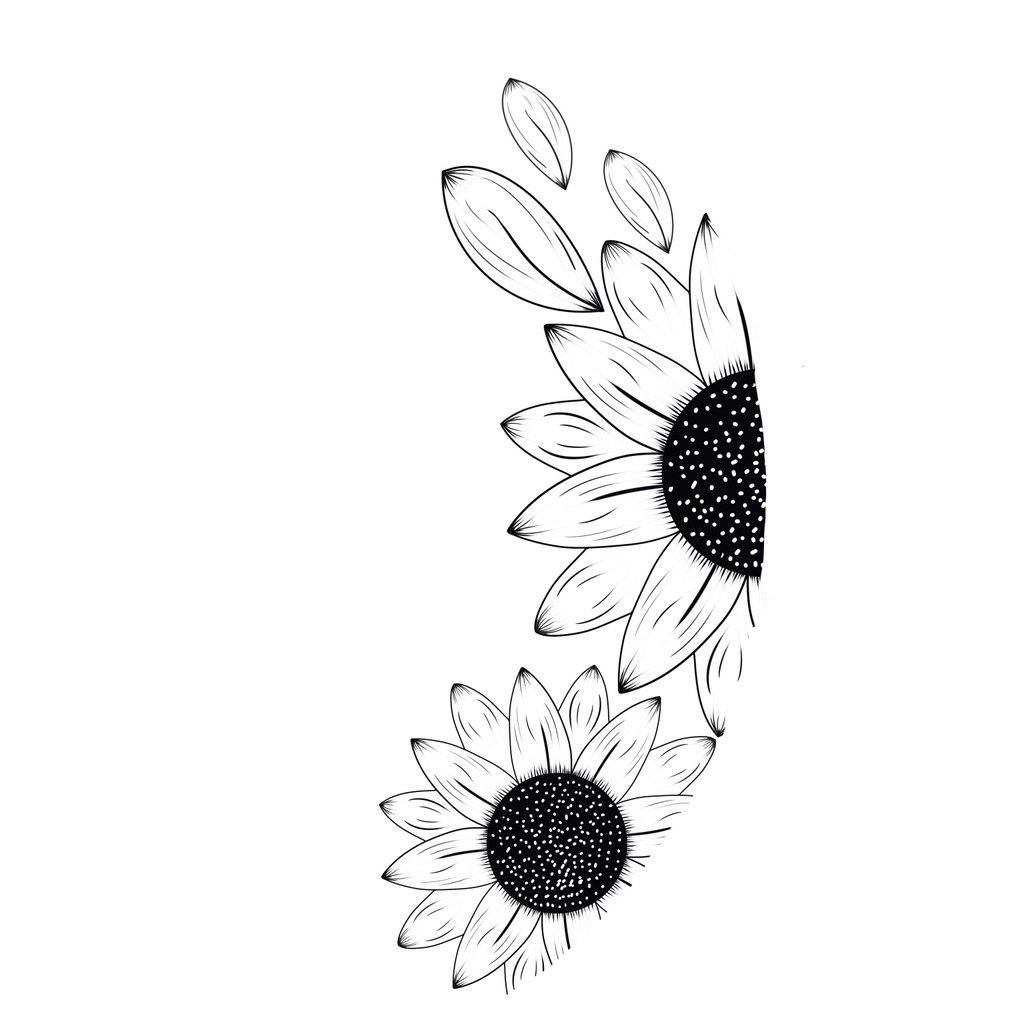 Sunflower design on a white background