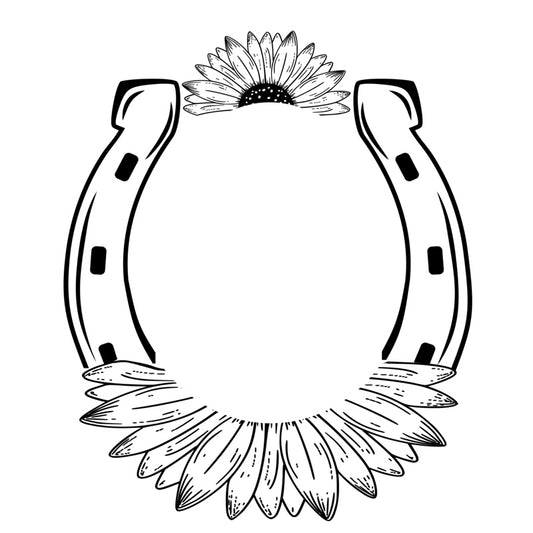 Sunflower Horseshoe hat burning design